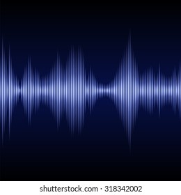 Blue Sound Wave Music Equalizer. Vector