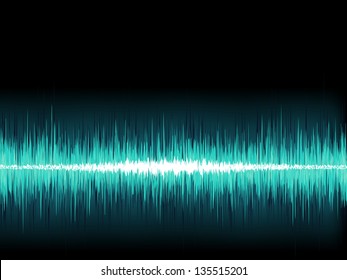 Blue sound wave on white background. + EPS8 vector file