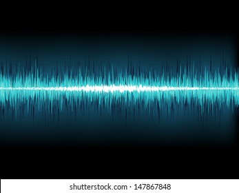 Blue sound wave on white background. + EPS10 vector file