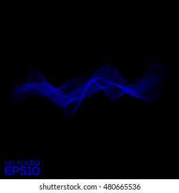 Blue Sound Waves. Abstract Background. Vector Illustration