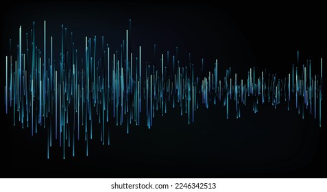 blue sound waves, the background of science and technology. Vector illustration