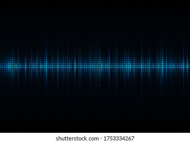 Blue sound waves, Equalizer for music, audio waveform