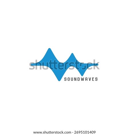 blue sound waves simple curves logo vector 