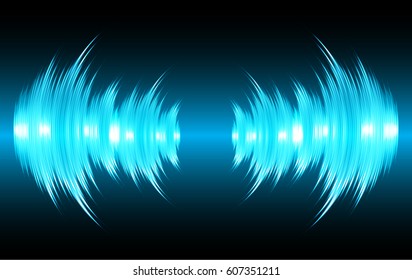 Blue Sound Waves Vector Stock Vector (Royalty Free) 607351211 ...