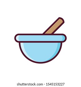 blue soup dish cooking icon in flat style isolated. Vector Symbol illustration.