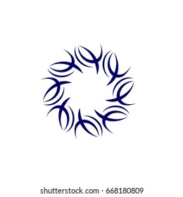Blue Spa Flower Logo Template Illustration Design. Vector EPS 10.