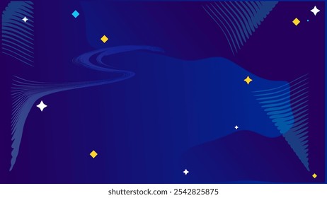 Blue space background template with starlight ornament. Vector Eps10