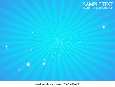 Blue space blast background template - Vector circular star burst illustration