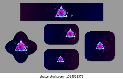 Blue space bubbles 3d cluster pastel shades decorative balls abstract vector illustration pearls new trendy neon set banners