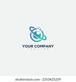 Blue Space Eyes Optic Logo modern technology