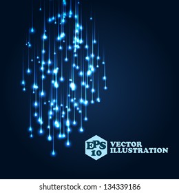 Blue space lights illustration