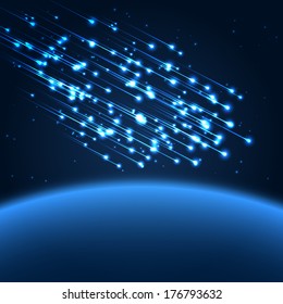 Blue space lights illustration