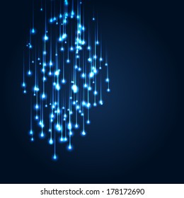 Blue space lights illustration