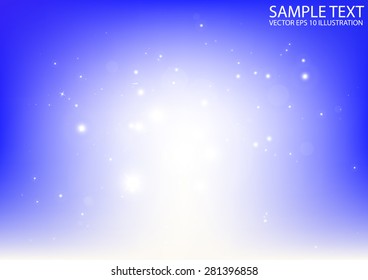 Blue space shiny glitters background illustration - Vector abstract blue sparkles shiny  background