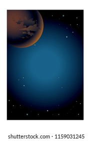 blue space sky and moon with background abstract texture eps 10