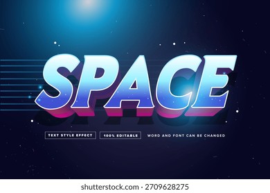 Blue Space text effect editable	