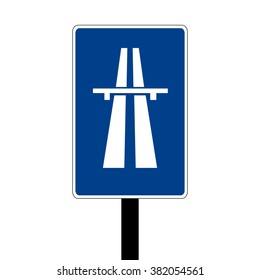 Blue Spain Motorway Sign