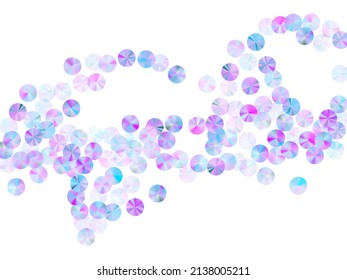 Blue spangles confetti placer vector background. Bright flickering foil particles holiday decor top view. Holiday confetti scatter lustering texture.