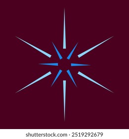 Blue spark isolated on dark red background