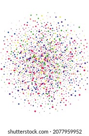 Blue Sparkle Confetti Background. Element Dot Illustration. Pink Circle Decoration. Color Star Decoration. Purple Celebrate Square.
