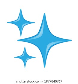 Blue Sparkles Emoji Icon Illustration. Stars Vector Symbol Emoticon Design Vector.