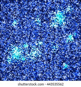 Blue sparkles texture, with shine and glossy confetti. Glitter for or background, xmas, year, new, holiday, festive, event. vector .