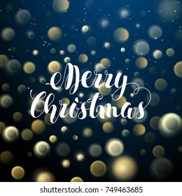 Blue sparkling background with Shiny bokeh. Happy New Year with Holiday Background. 2018 Vector illustration.