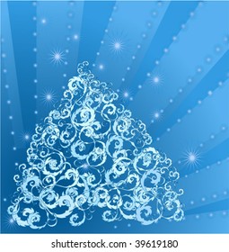 blue sparkling Christmas background