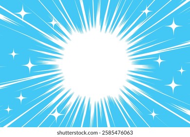 Blue and sparkling concentrated lines background material