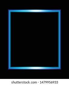 blue sparkling frame black background