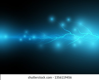 Blue  sparkling lightning bolt Blue Energy technology with electric effect abstract layout with surrounded by lightnings luxurious pattern. Vector illustration eps10