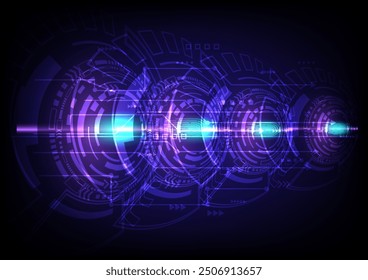 Blue sparkling lightning bolt technology with electric effect abstract layout with surrounded by lightnings luxurious pattern illustration