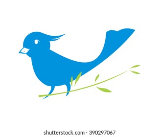 blue sparrow perched icon image icon