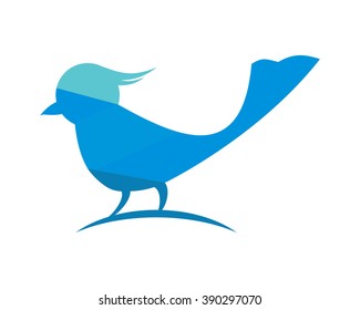blue sparrow perched icon image icon