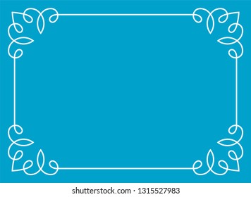 Blue sparse border frame vintage vector background ready to cut