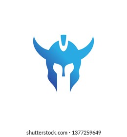 blue spartan logo design vector illustration