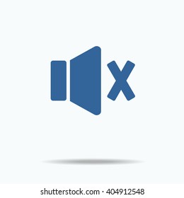 blue speaker icon, Single flat icon on, white background. vector illustration., One of set web icons