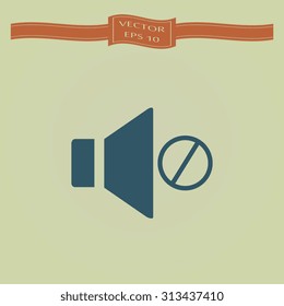 Blue Speaker icon. Vector illustration