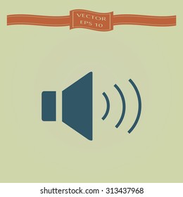 Blue Speaker icon. Vector illustration.