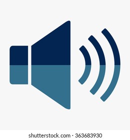 Blue Speaker icon. Vector illustration
