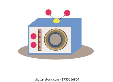 Blue speaker studio entertainment isolated on White background. Eps10 vector illustration