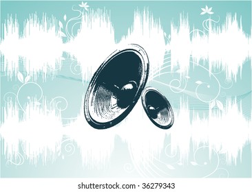 blue speakers on waveform