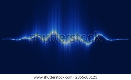 Blue Speaking Sound Wave Vector Illustration. Digital EQ Equalizer Electronic Music or Voise Visualization. Blue Colorful Dynamic Wave. Audio Rhythm Lines Graph of Frequency Spectrum.