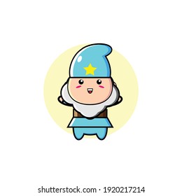 Blue special cute dwarf illustration design
