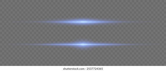 Blue special effect, horizontal light rays, line