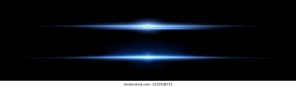 Efecto especial azul, luz de línea Horizontal