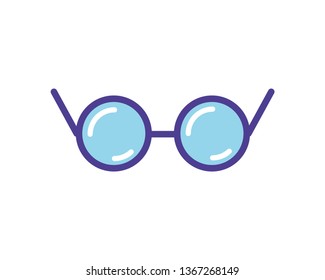 Blue spectacles  icon vector illustration  isolated on white background