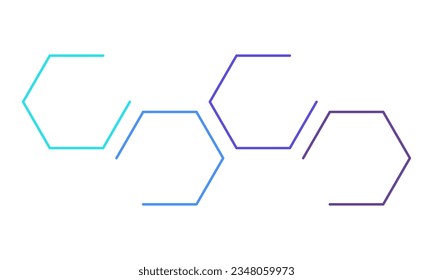 Blue spectrum hexagons vector design element. Abstract customizable symbol for infographic with blank copy space. Editable shape for instructional graphics. Visual data presentation component