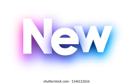 Blue spectrum New sign on white background. Vector paper illustration.

