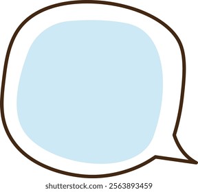 Blue speech bubble with bold outline for versatile design applications. Vector Illustration.
